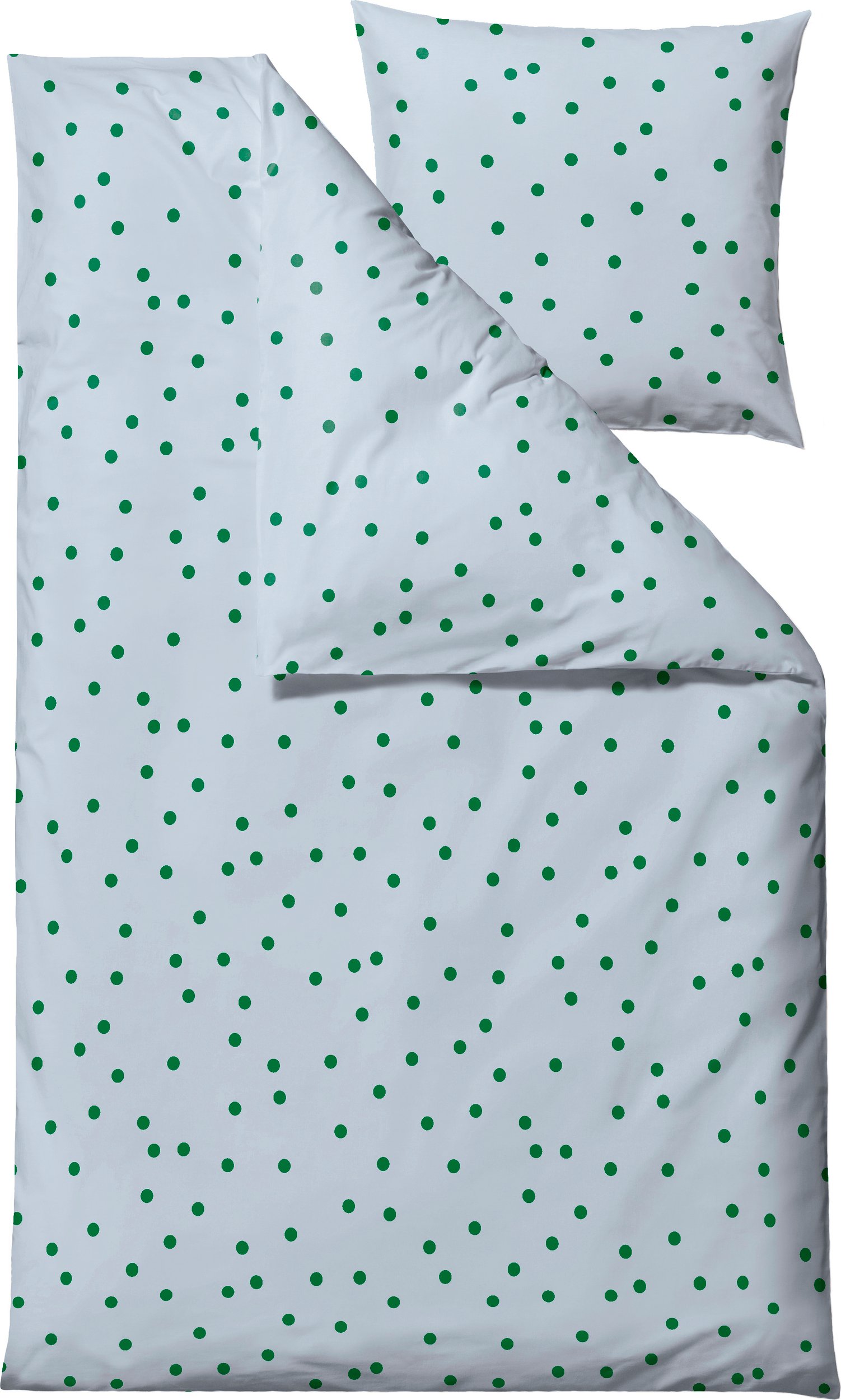 Pościel Solaris w groszki 140 x 220 cm niebieska z poszewką na poduszkę 60 x 63 cm