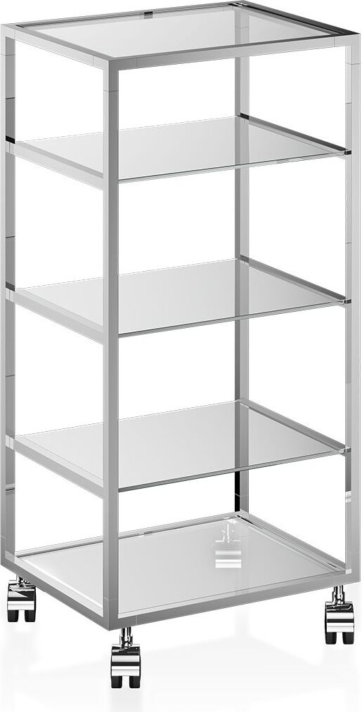 Regał łazienkowy Decor Walther transparentny na kółkach