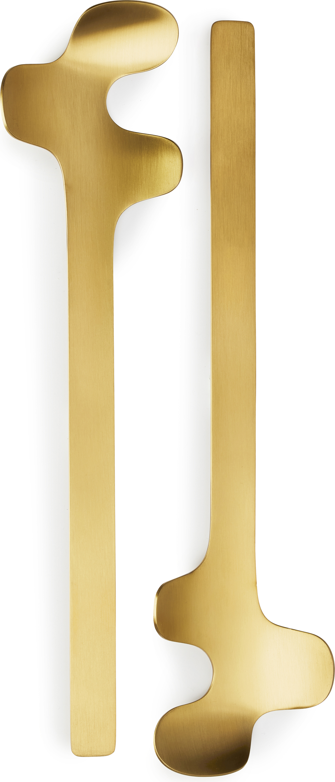 Łyżki do sałaty Leaf złote stal nierdzewna szczotkowana 2 szt.