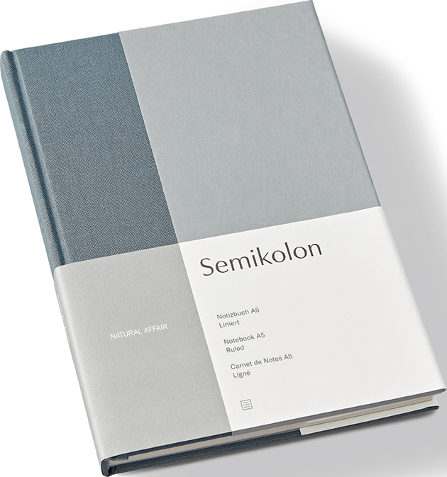 Notes w linię Natural Affair A5 niebiesko-szary