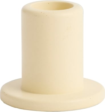 Świecznik na klasyczną świecę Tube S pastelowy żółty betonowy