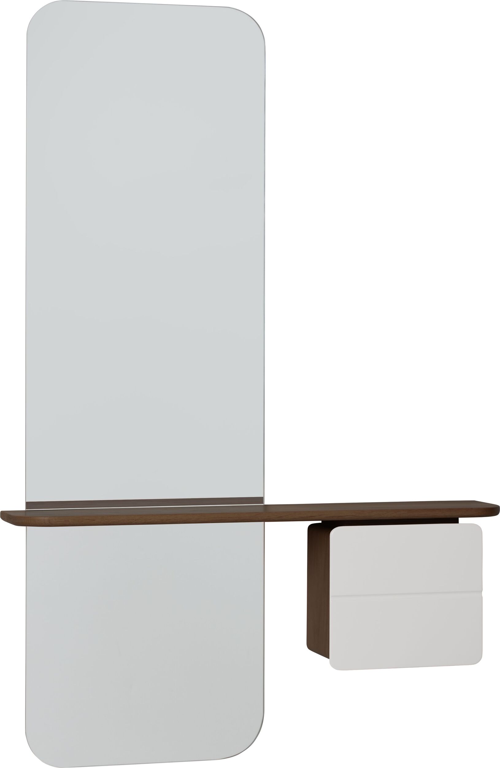 Lustro z półką One More Look ciemny dąb szafka szara