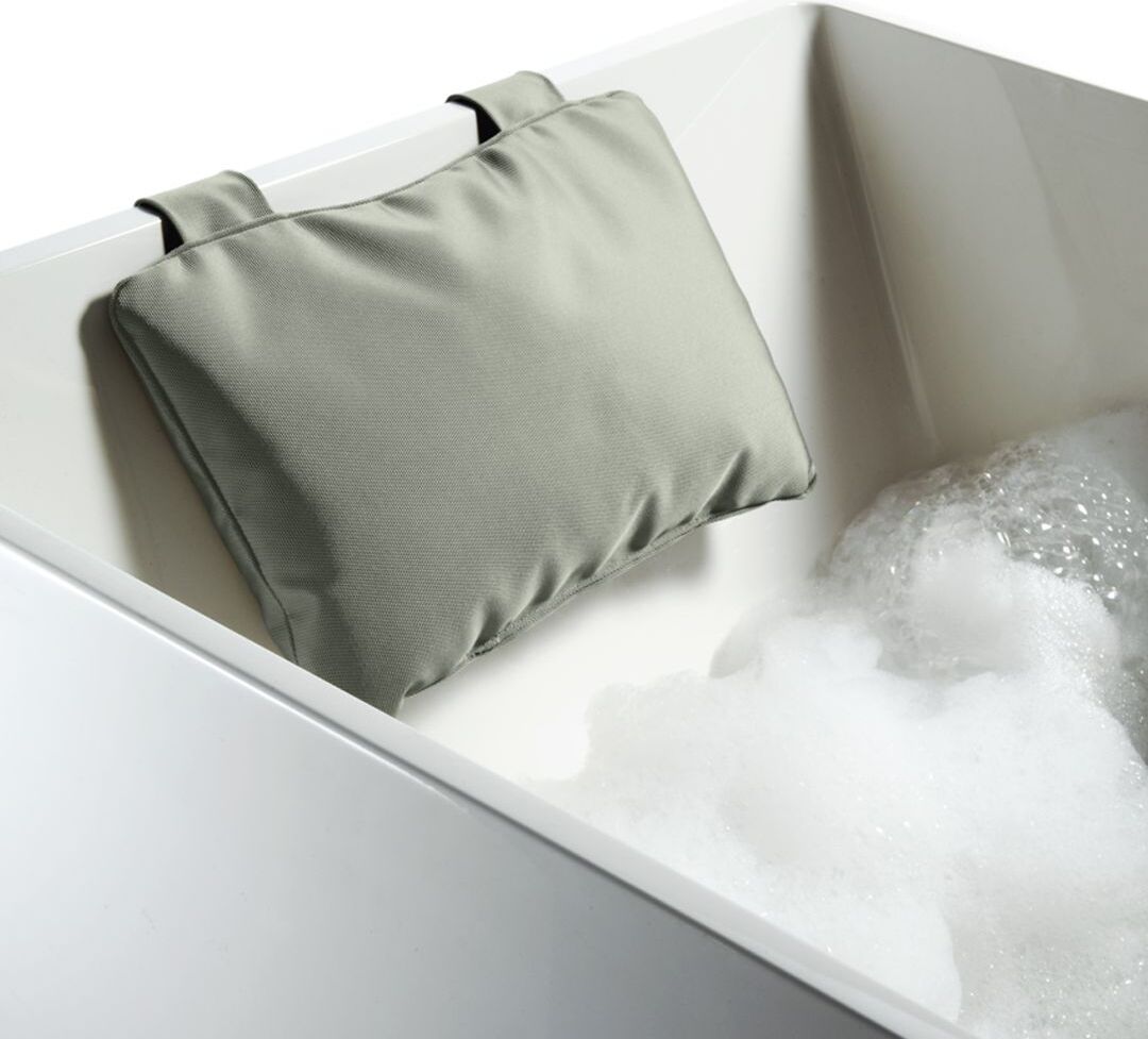 Poduszka do wanny Loft 21 x 32 cm szara z dwoma przyssawkami