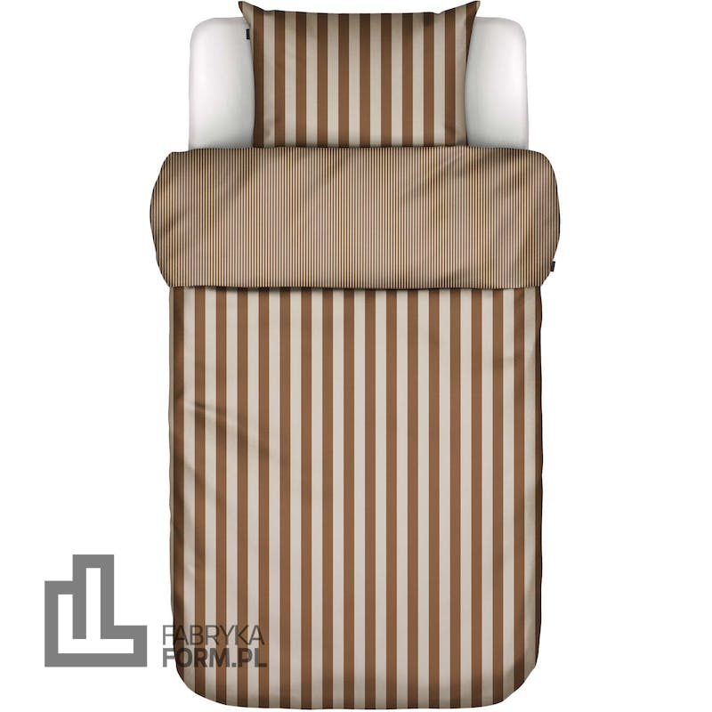 Pościel Classic Stripe 140 x 220 cm brąz toffi z poszewką na poduszkę 60 x 70 cm