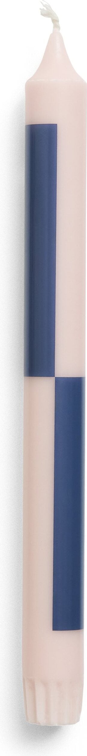 Świeca Hay Pattern szachownica jasnoróżowo-niebieska