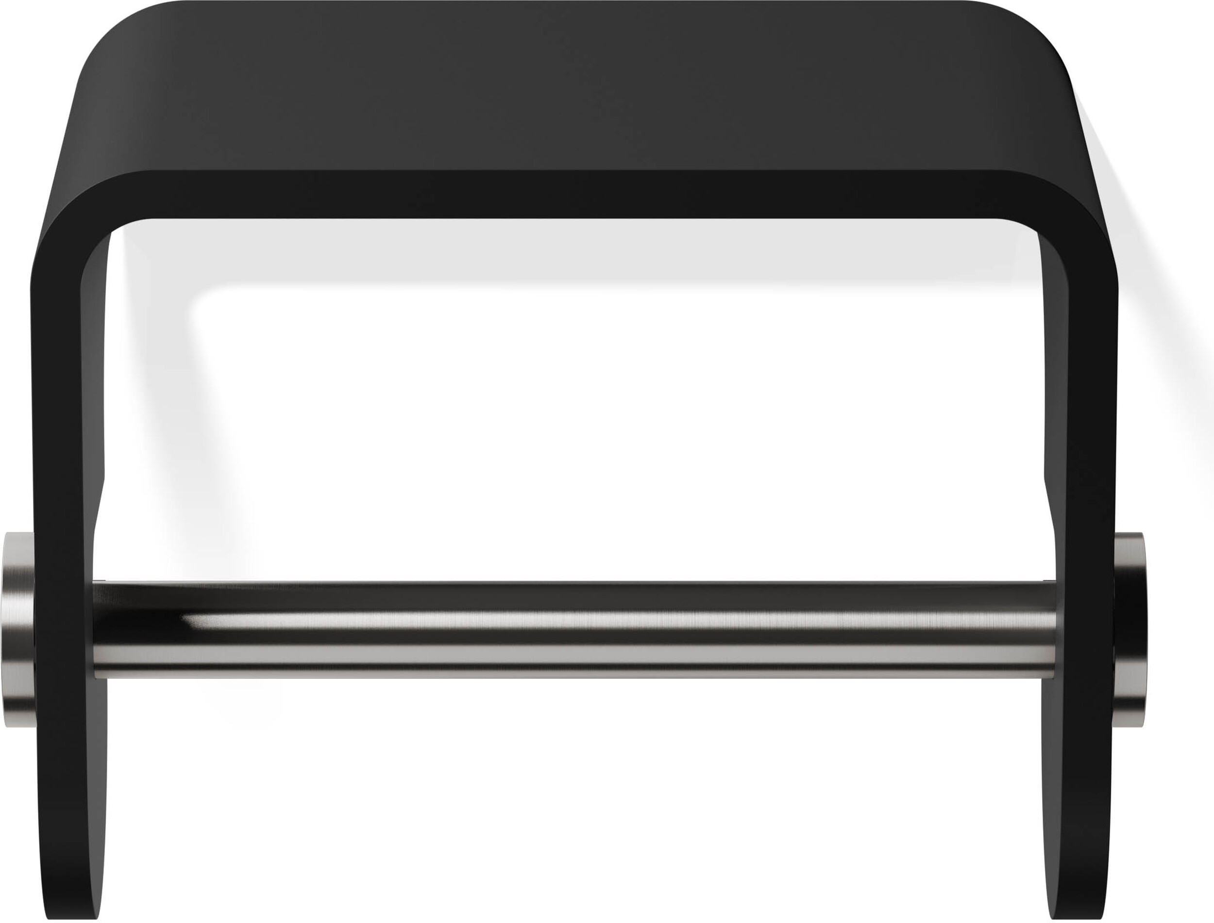 Wieszak na papier toaletowy Stone stal matowa-czarny z półką