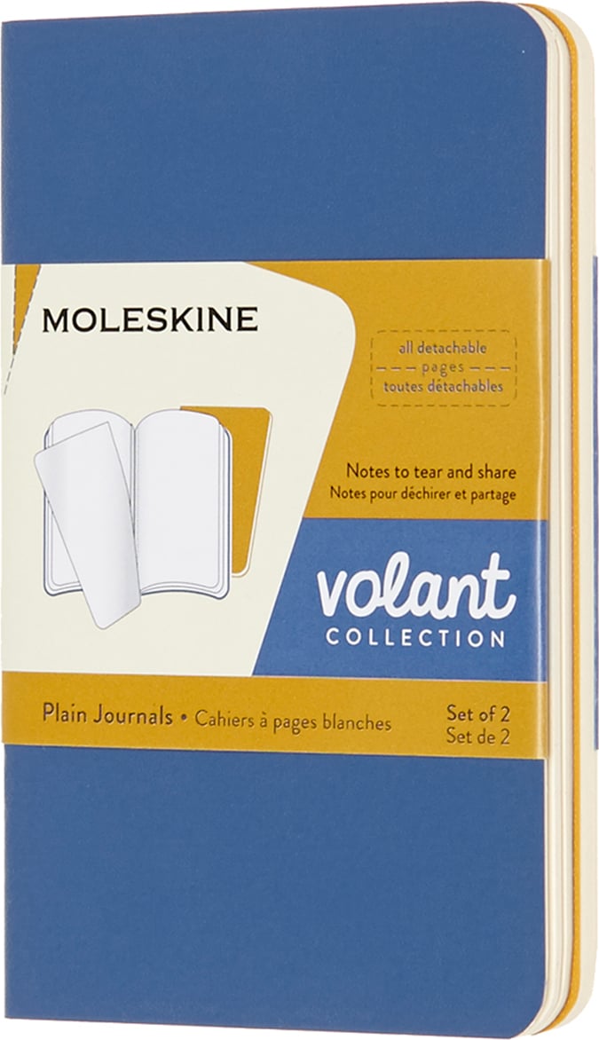 Zeszyty gładkie Moleskine Volant XS niebieski i żółty 2 szt.