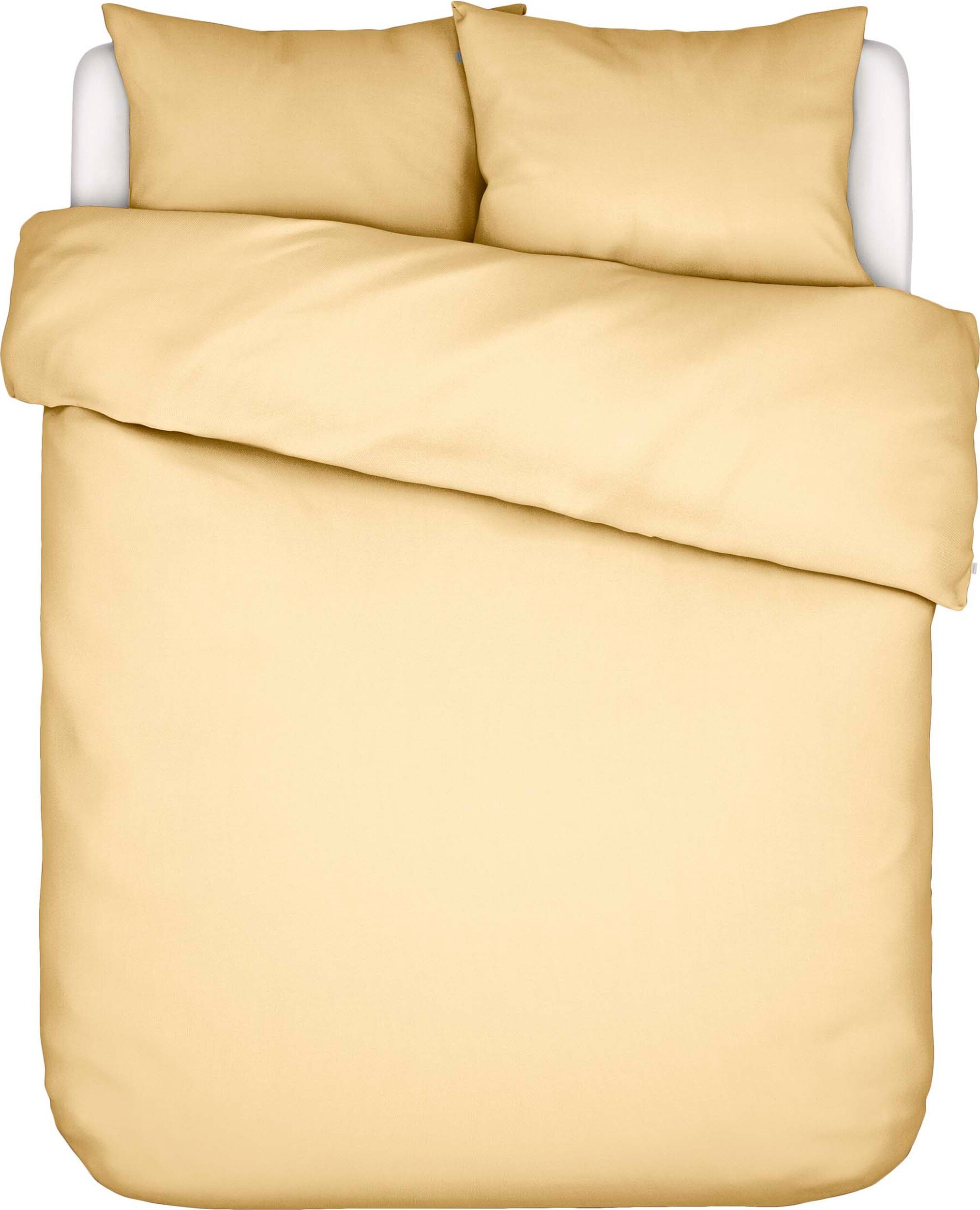 Pościel Minte 260 x 220 cm żółta z 2 poszewkami na poduszki 60 x 70 cm zapięcie flap