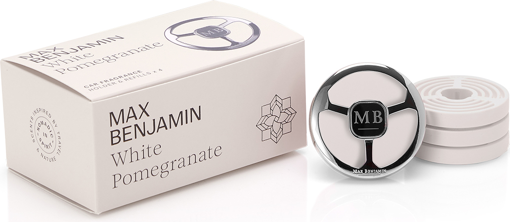 Odświeżacz do samochodu Max Benjamin White Pomegranete z wkładami 5 el.