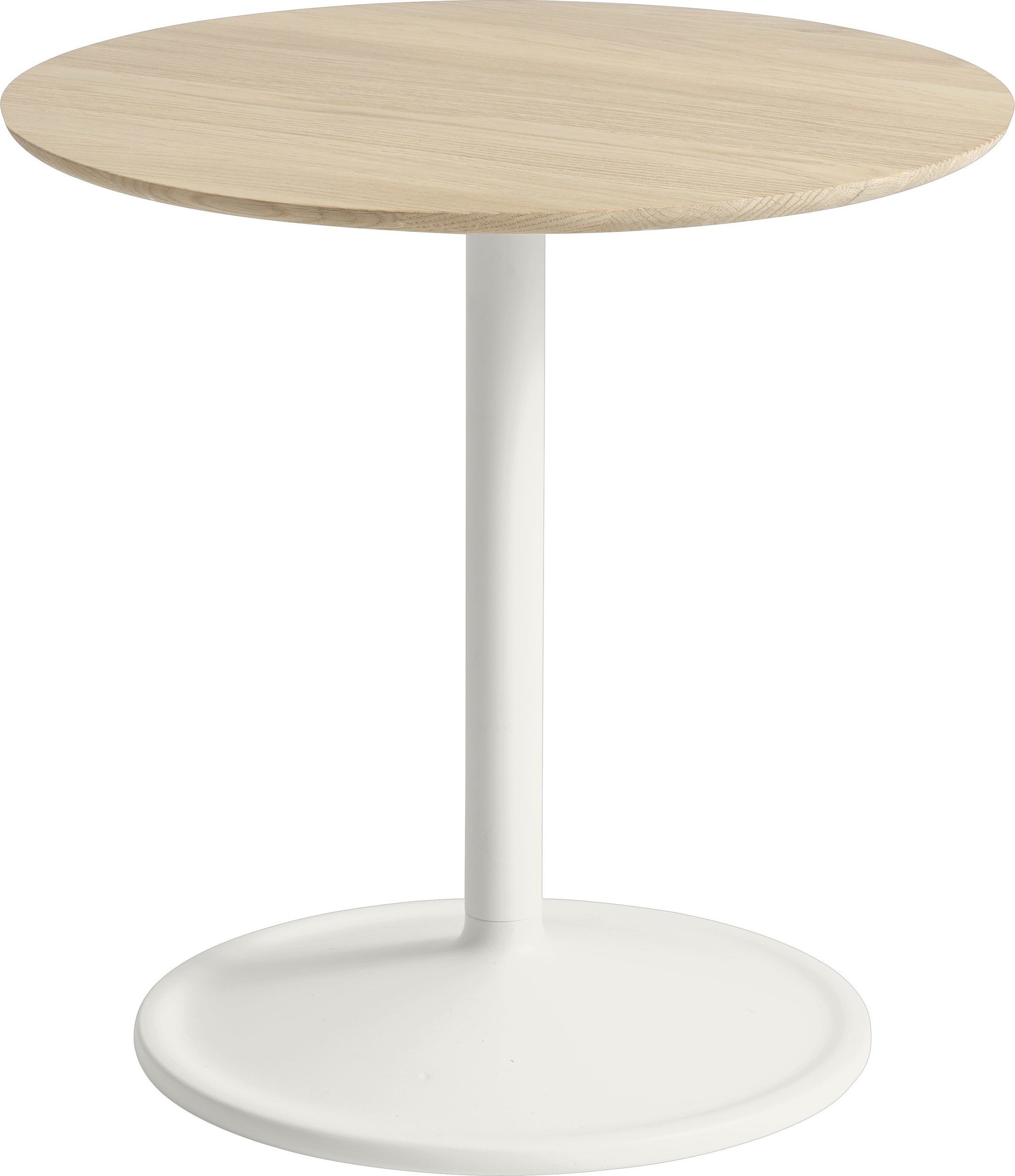 Stolik boczny Soft 48 x 48 cm jasny dąb na białej nodze