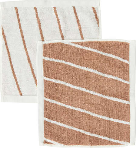 Ręcznik Raita 30 x 30 cm biało-brązowe 2 szt.