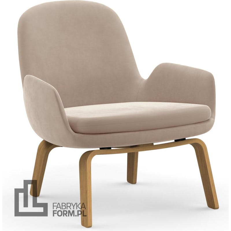 Fotel Era niski na dębowych nogach