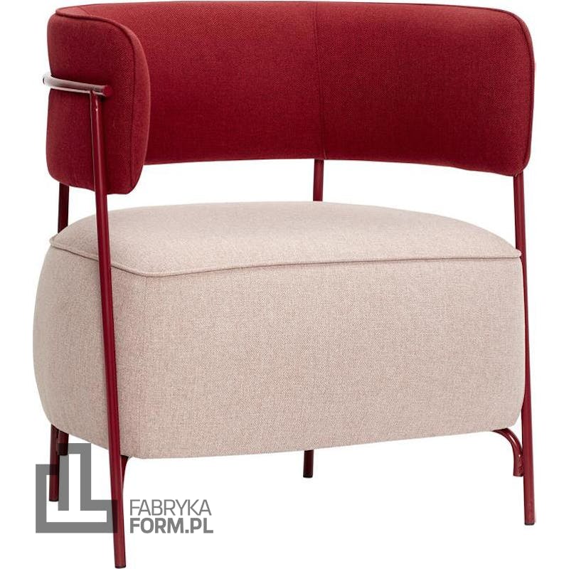 Fotel Hübsch czerwono-różowy