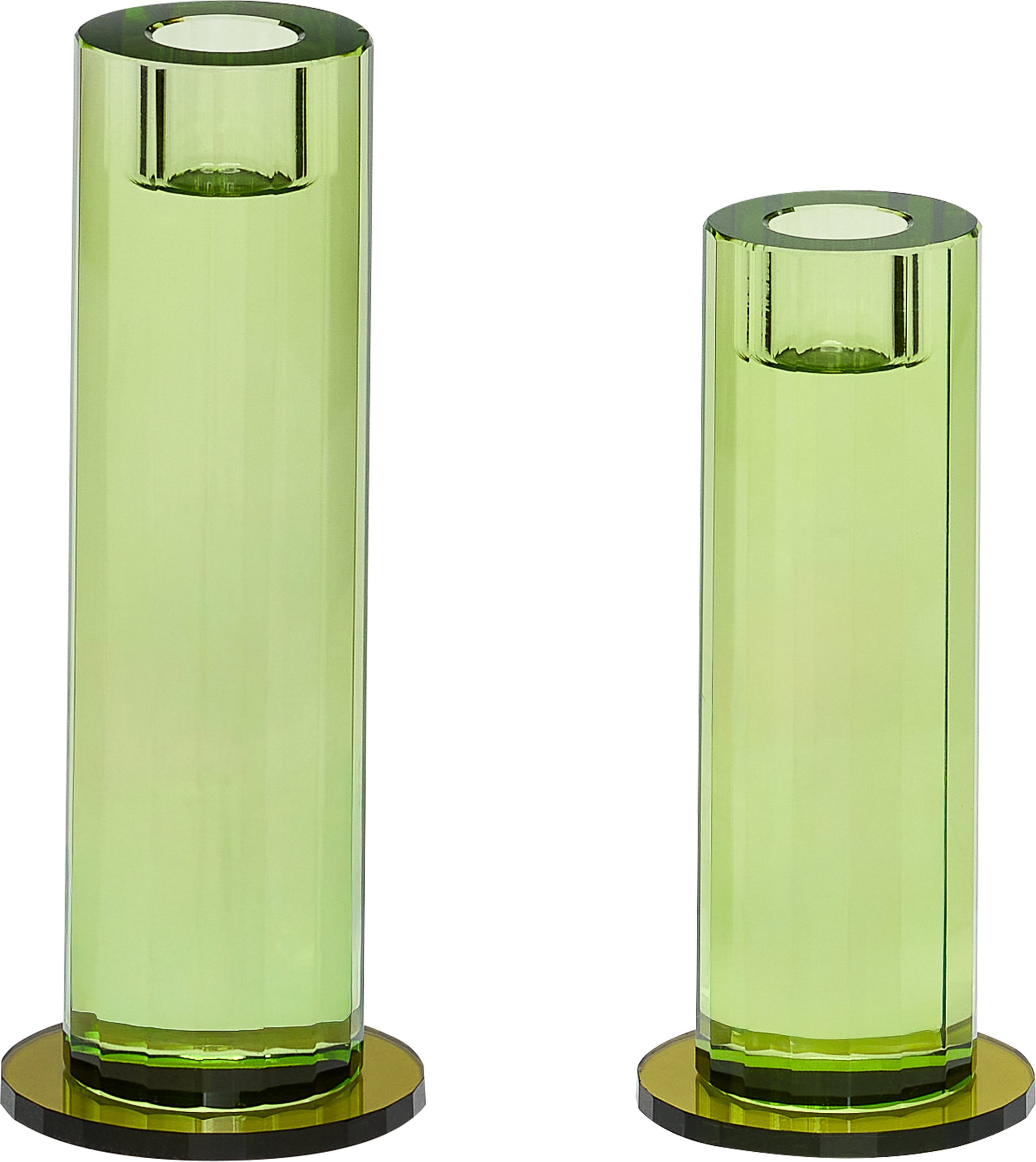 Świeczniki na klasyczne świece Cut zielone 2 szt.