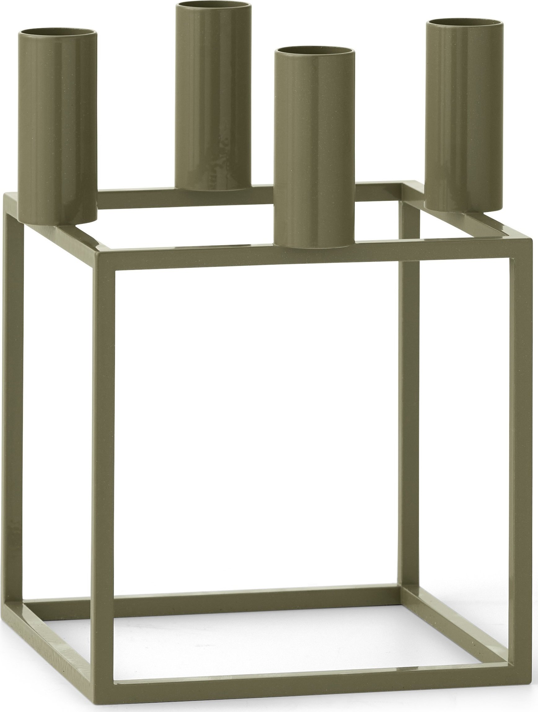 Świecznik Kubus 4 oliwkowy