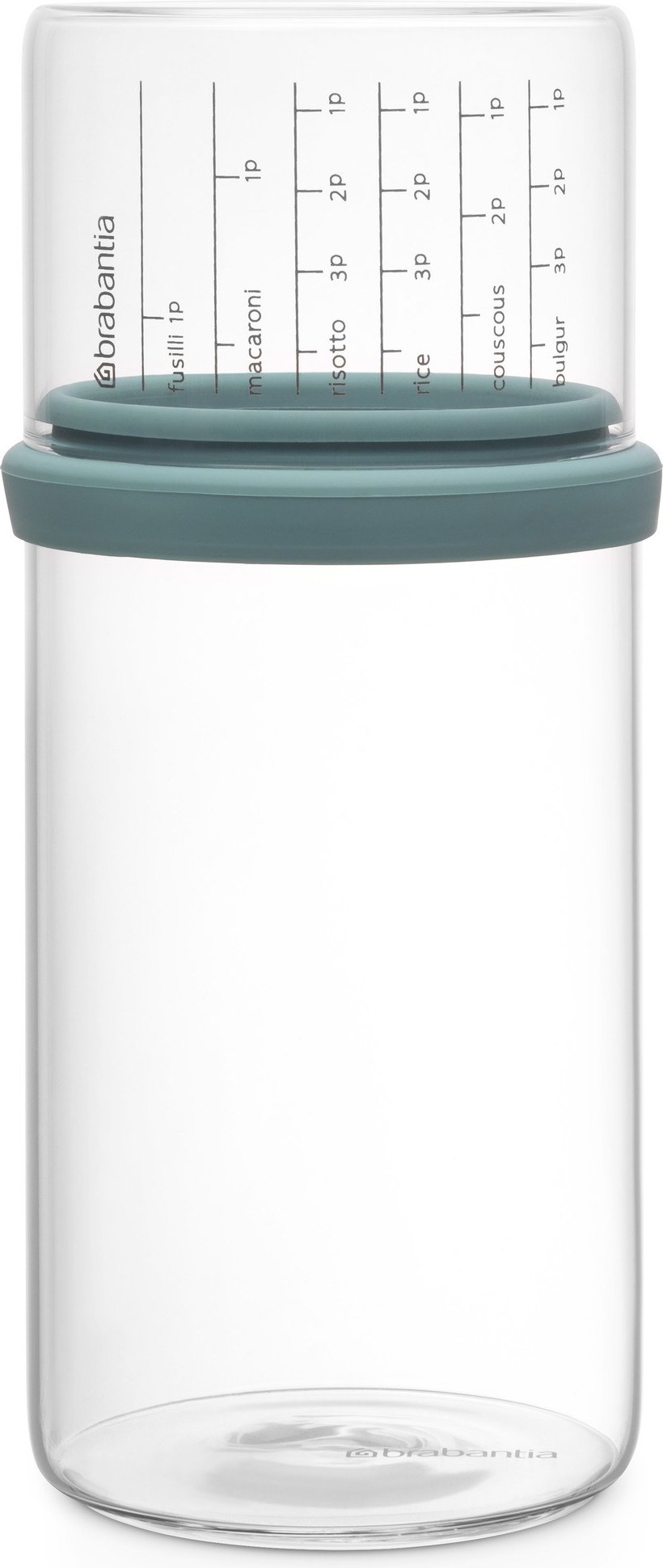 Pojemnik do przechowywania Brabantia 1 l miętowy z miarką kuchenną