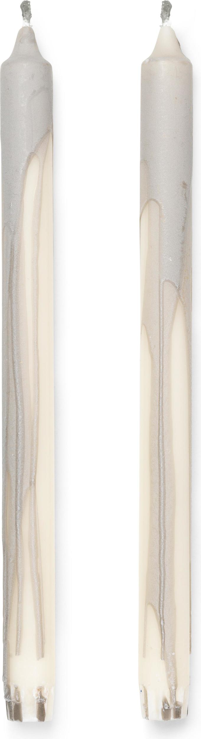 Świece Dryp 30 cm szare 2 szt.