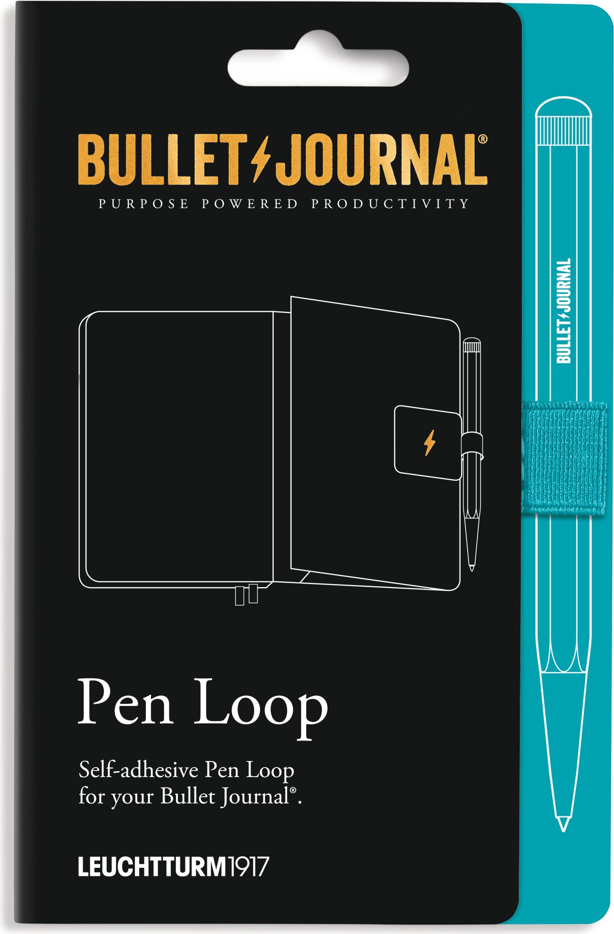 Uchwyt samoprzylepny na długopis Bullet Journal turkusowy