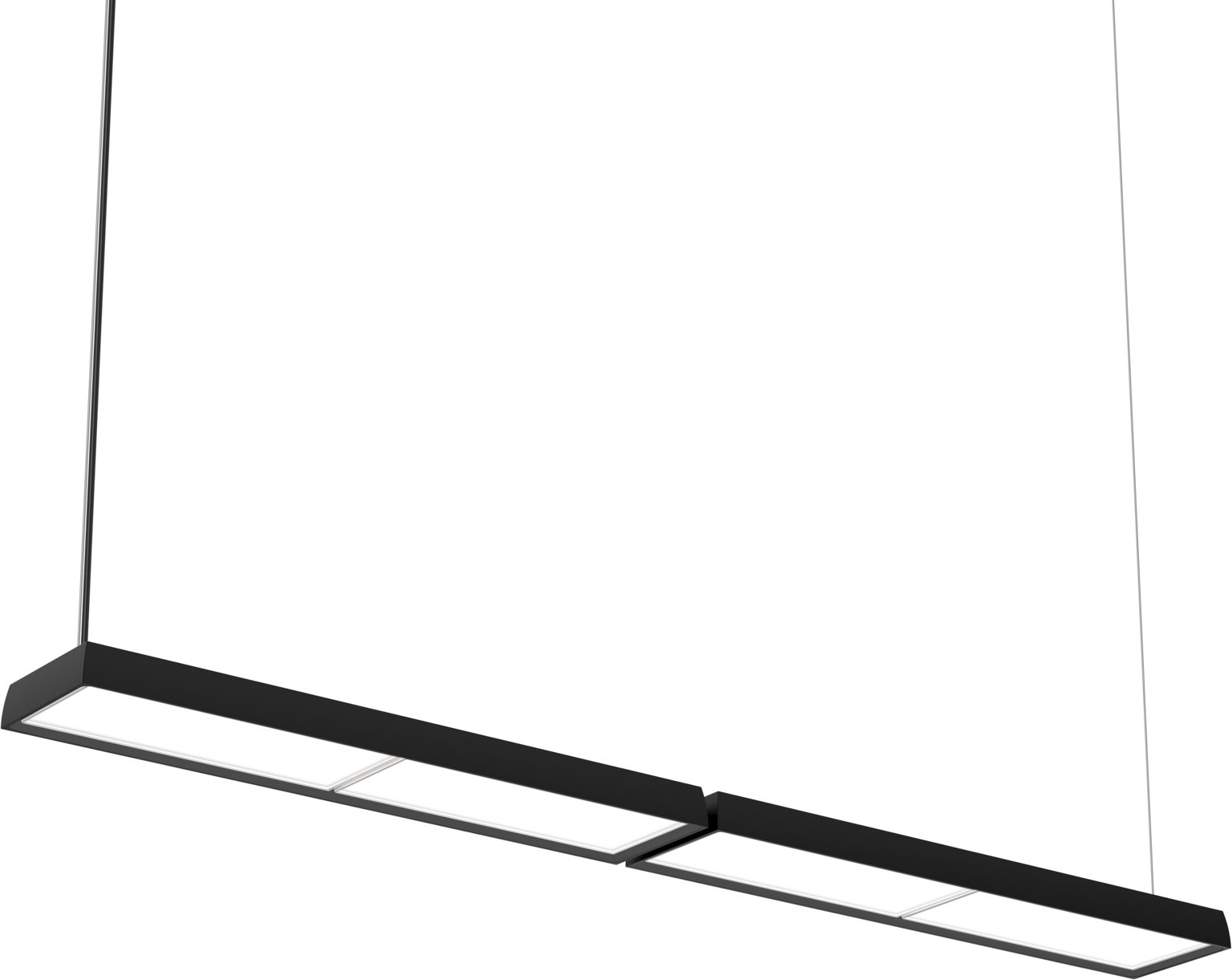 Lampa wisząca Slim Box Suspended Double LED 3000K czarna z dyfuzorem opal sterowanie oświetleniem Dali