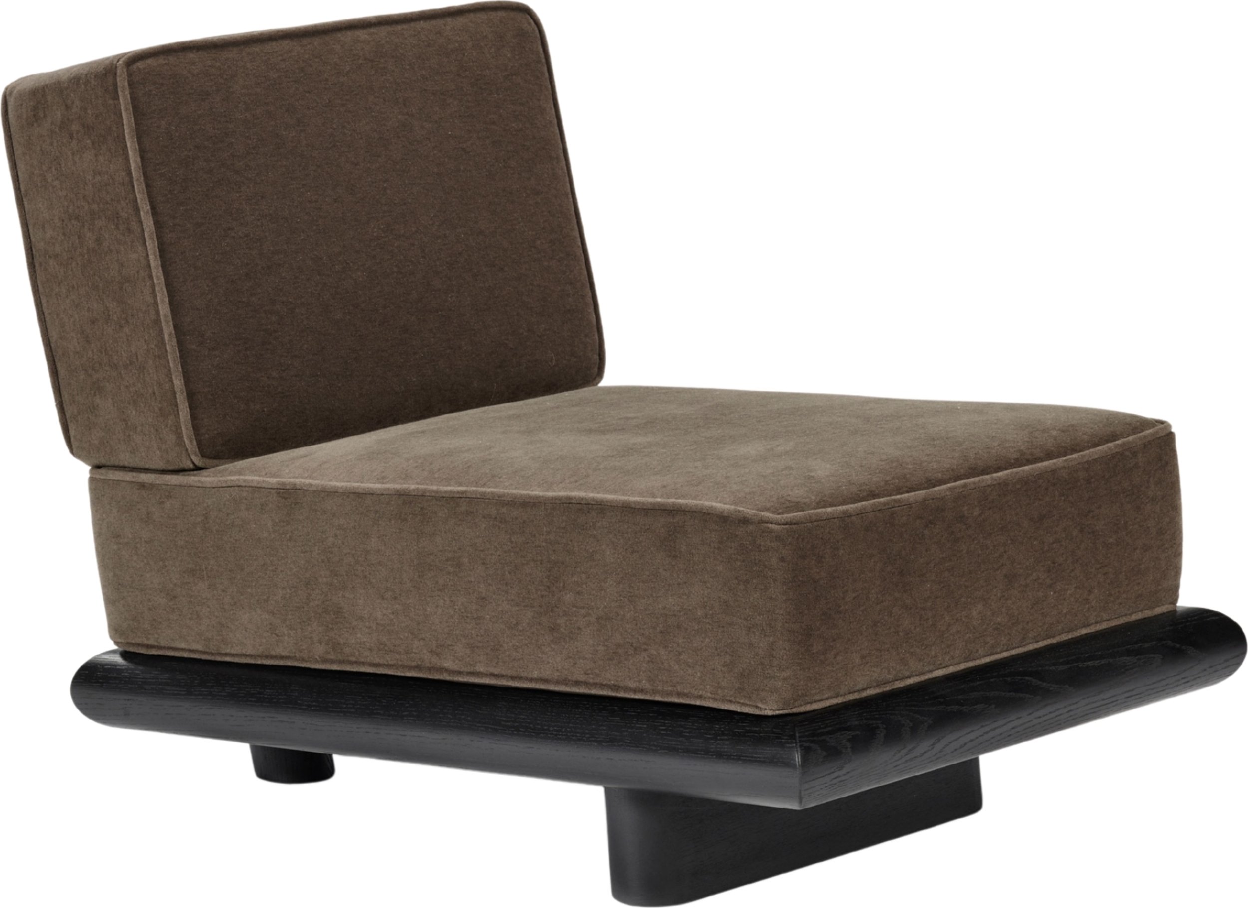 Sofa jednoosobowa Ono 95 cm brązowa drewno tulipanowca