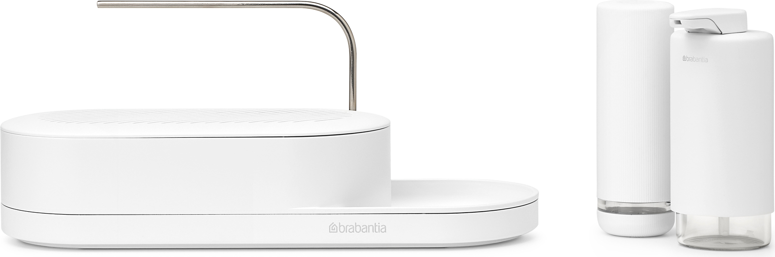 Organizer do zlewu SinkStyle biały z dozownikami 3 el.