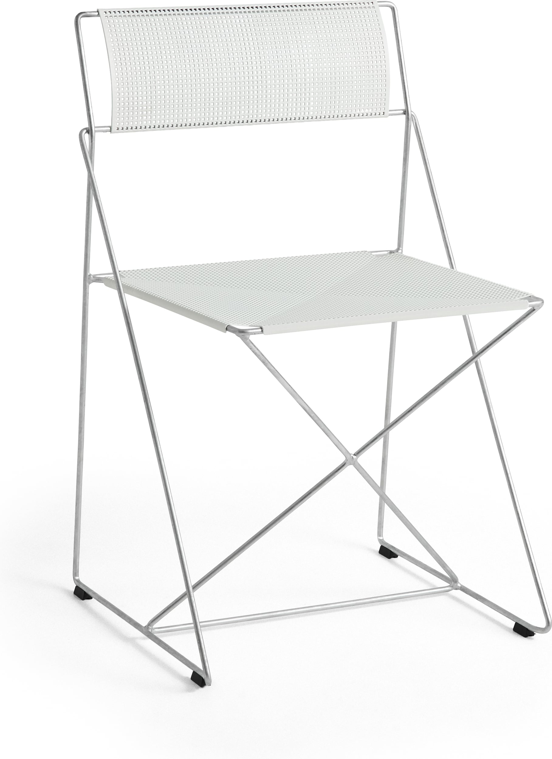 Krzesło składane X-Line Hot Galvanised Base 2.0 białe