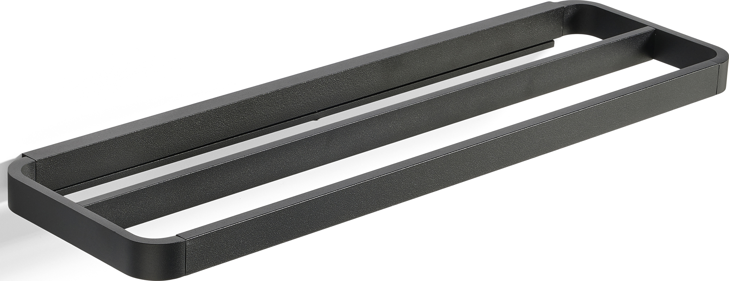 Wieszak reling na ręczniki Rim 44 cm czarny podwójny