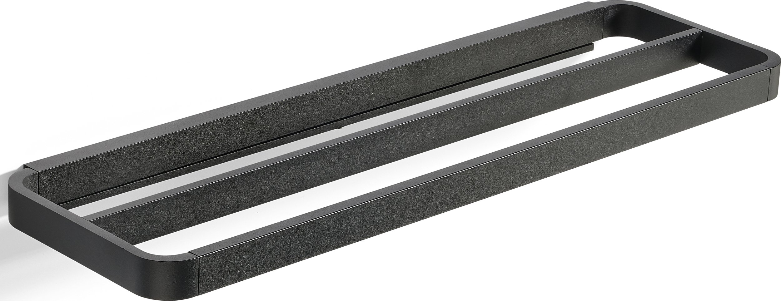 Wieszak reling na ręczniki Rim 44 cm czarny podwójny