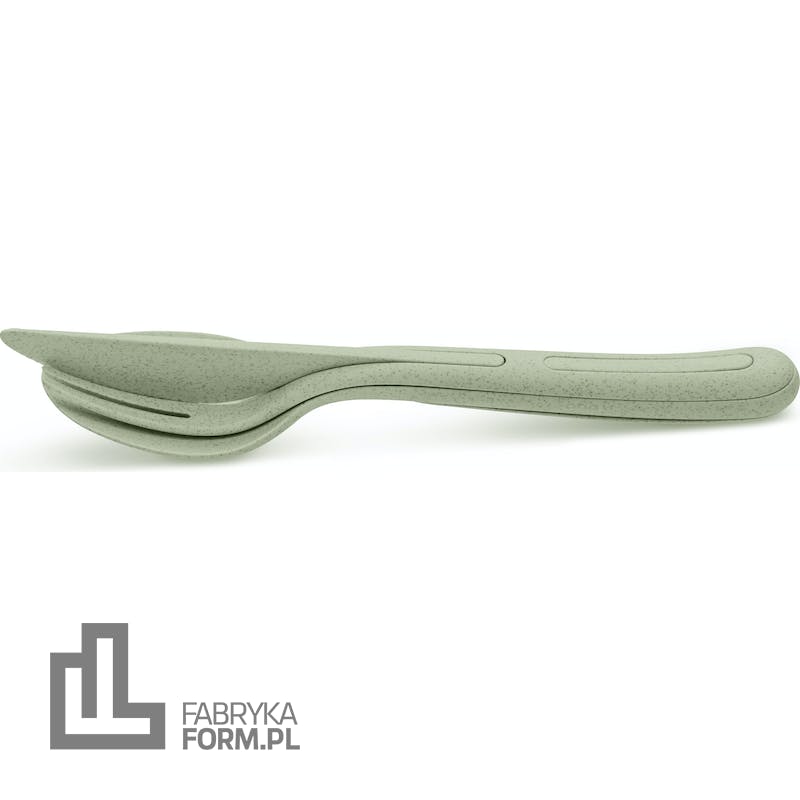 Komplet sztućców Klikk Organic zielony 3 el.