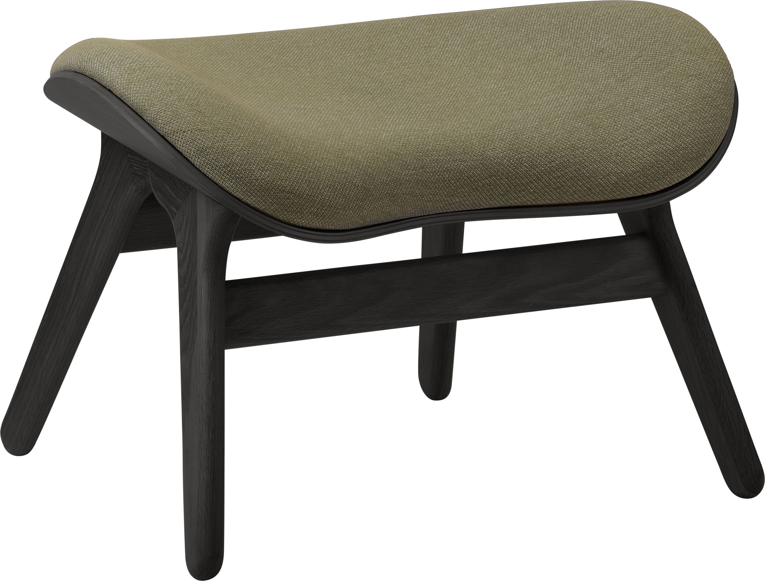 Podnóżek Conversation Piece jasnozielony na czarnych dębowych nogach