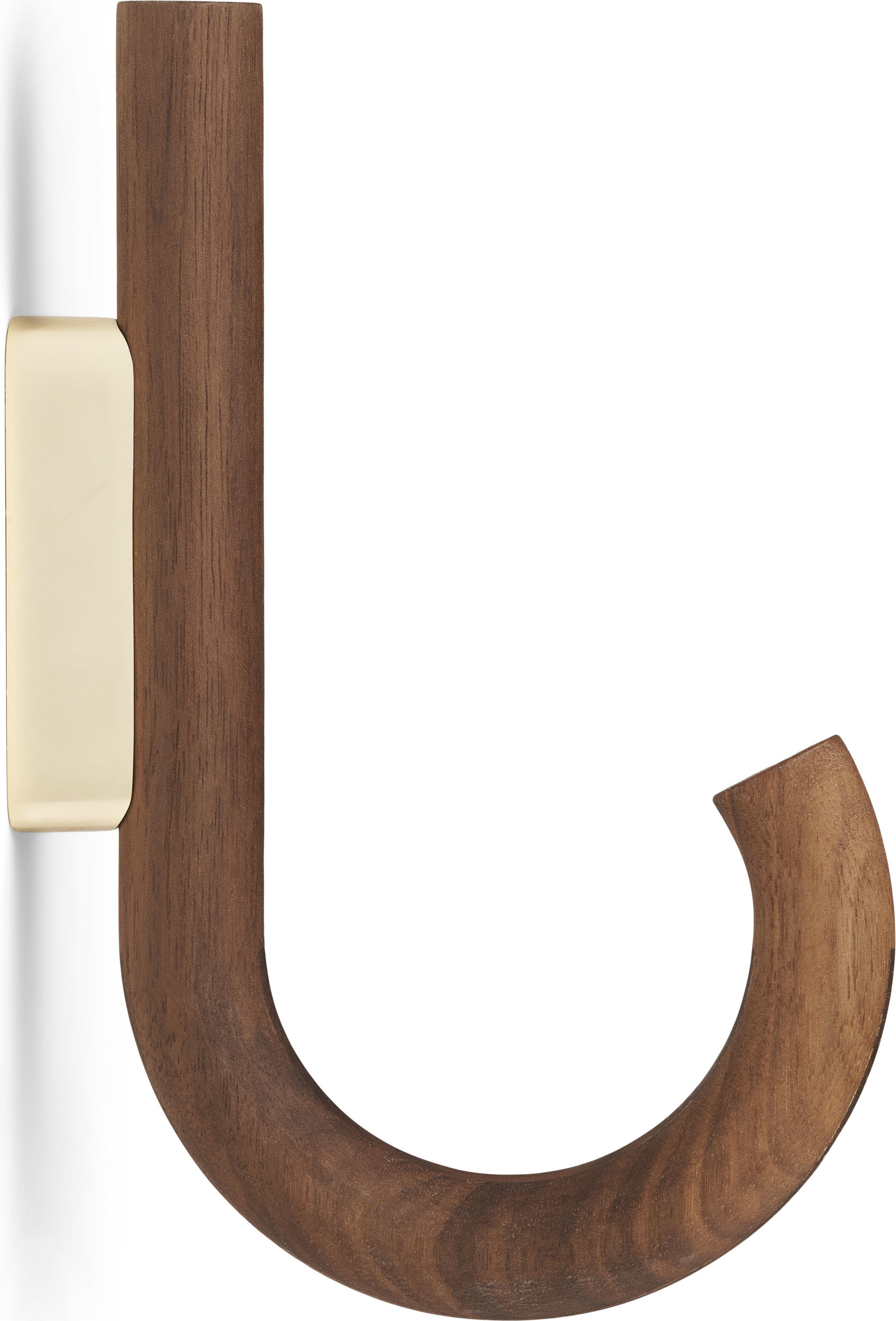 Haczyk ścienny Gejst 19 cm mosiądz drewno orzechowe