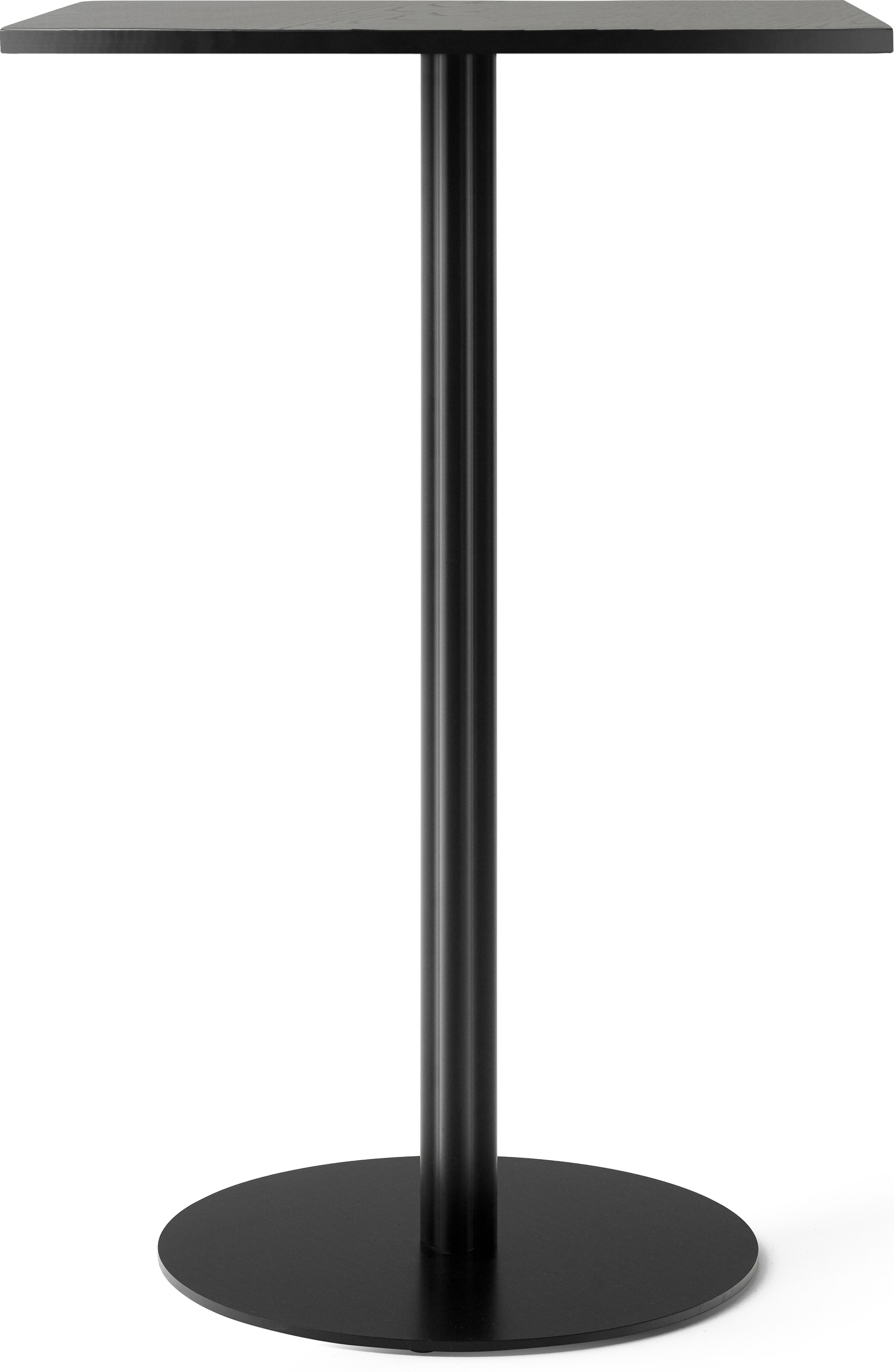 Stół barowy Harbour Column kwadratowy 103 cm czarny z blatem pokrytym linoleum