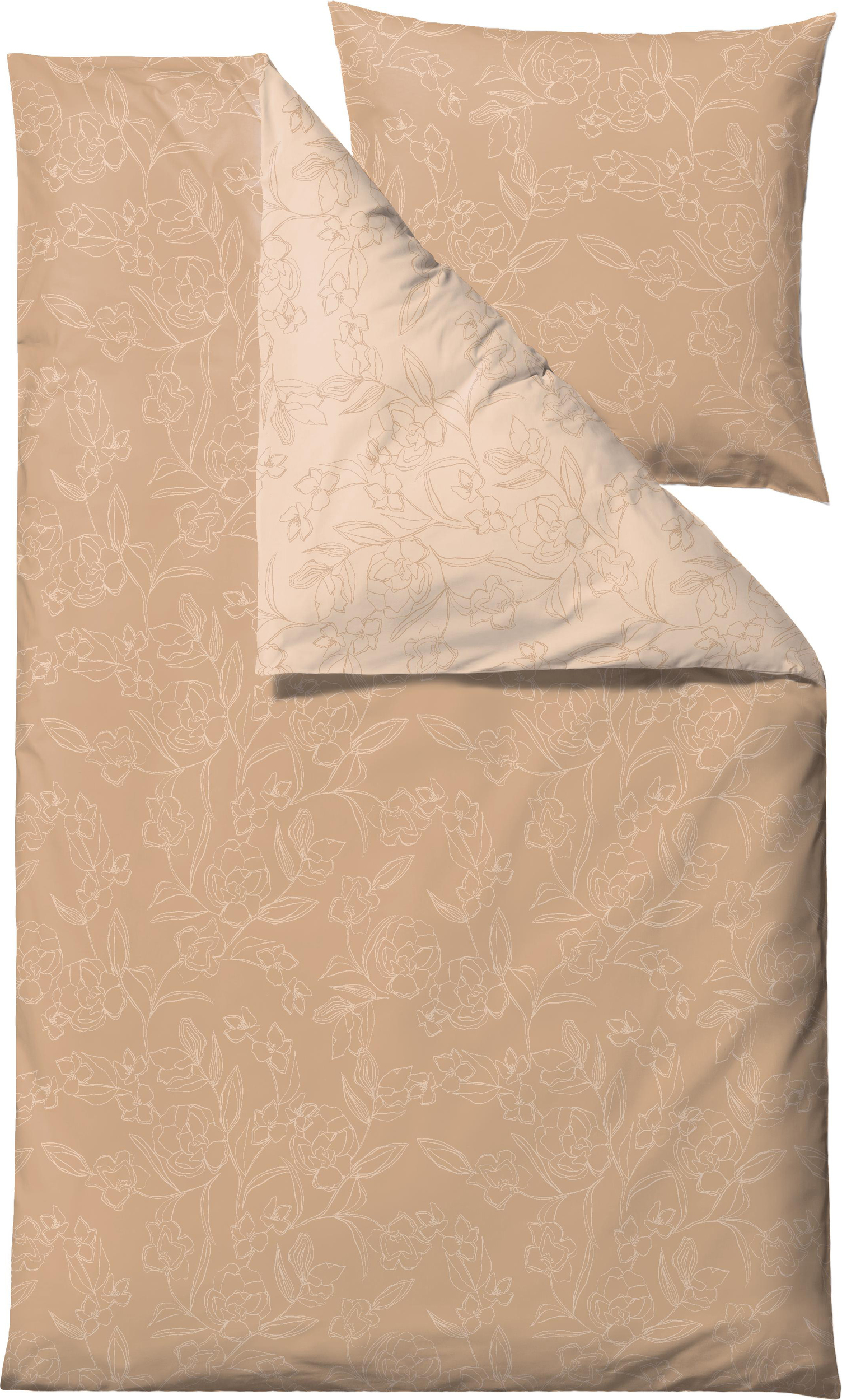 Pościel Infinity 135 x 200 cm karmelowa z poszewką na poduszkę 80 x 80 cm