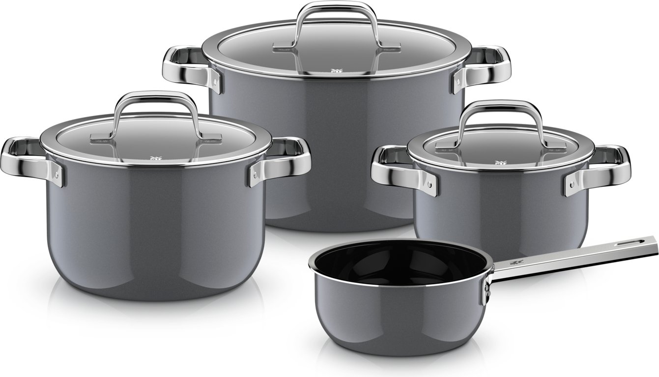 Zestaw garnków z rondlem i 3 pokrywkami Fusiontec Mineral Pro szary 7 el.