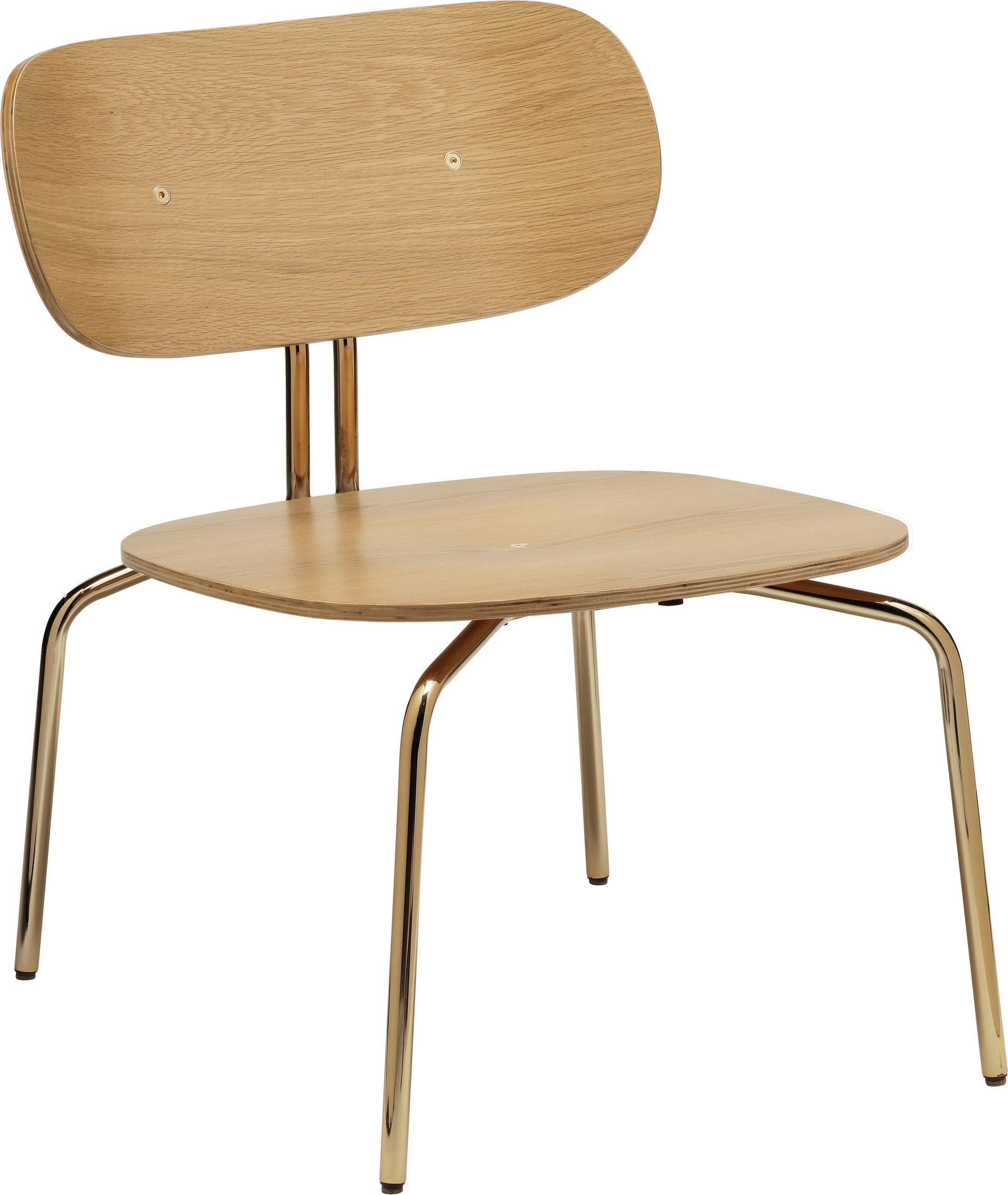 Krzesło Curious Lounge na mosiężnych nogach