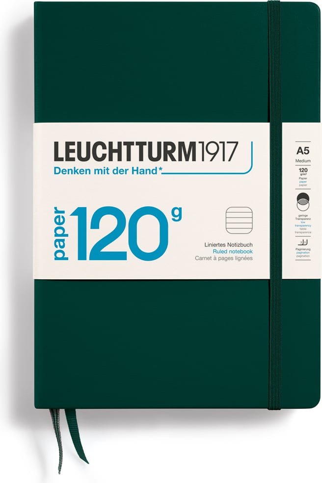 Notes w linię w twardej oprawie Edition 120 A5 203 strony leśna zieleń 120 g/m²