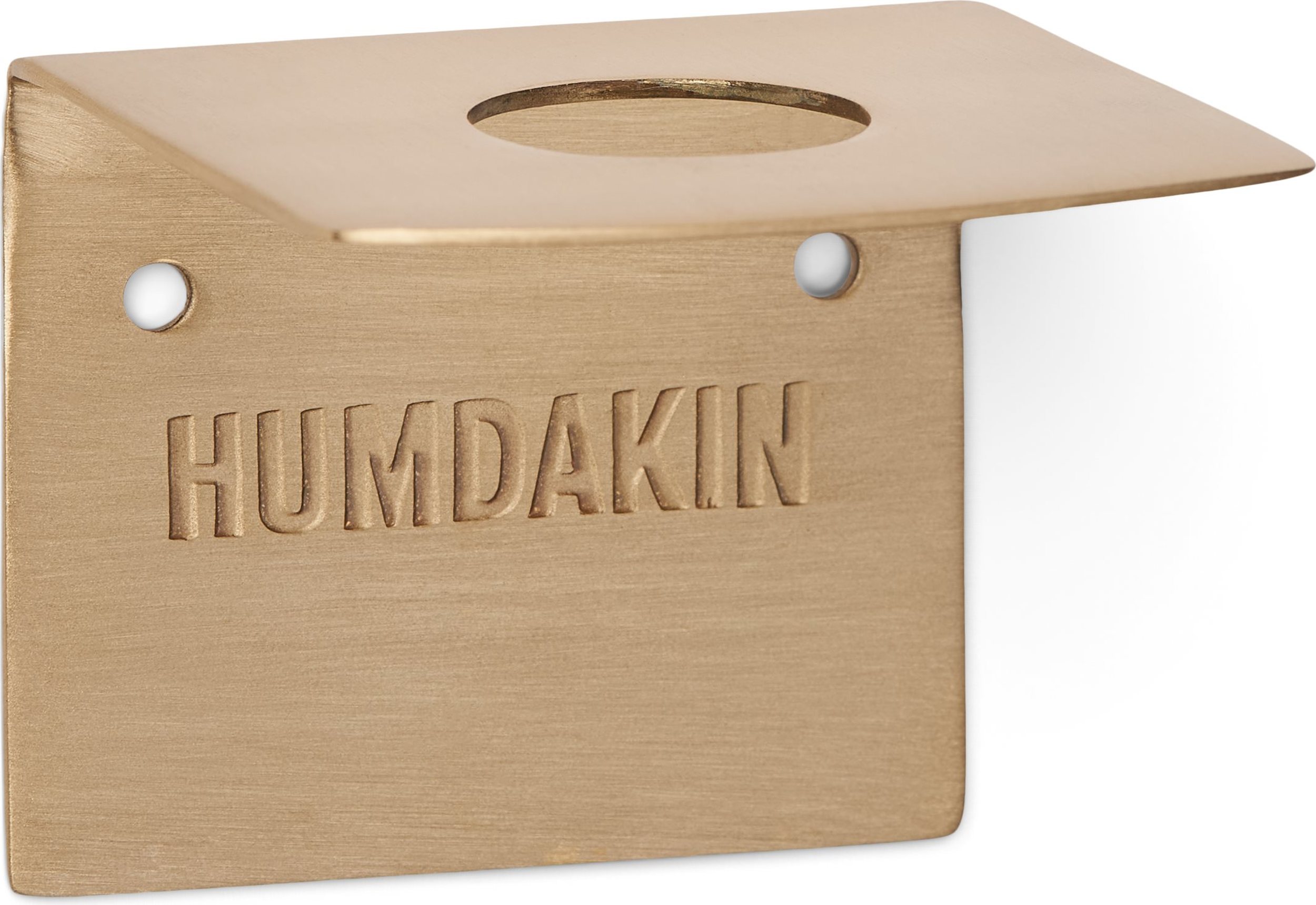 Wieszak łazienkowy na butelki z płynem Humdakin mosiężny pojedynczy