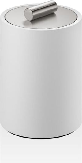 Pojemnik łazienkowy Stone S stal matowa-biały z pokrywką