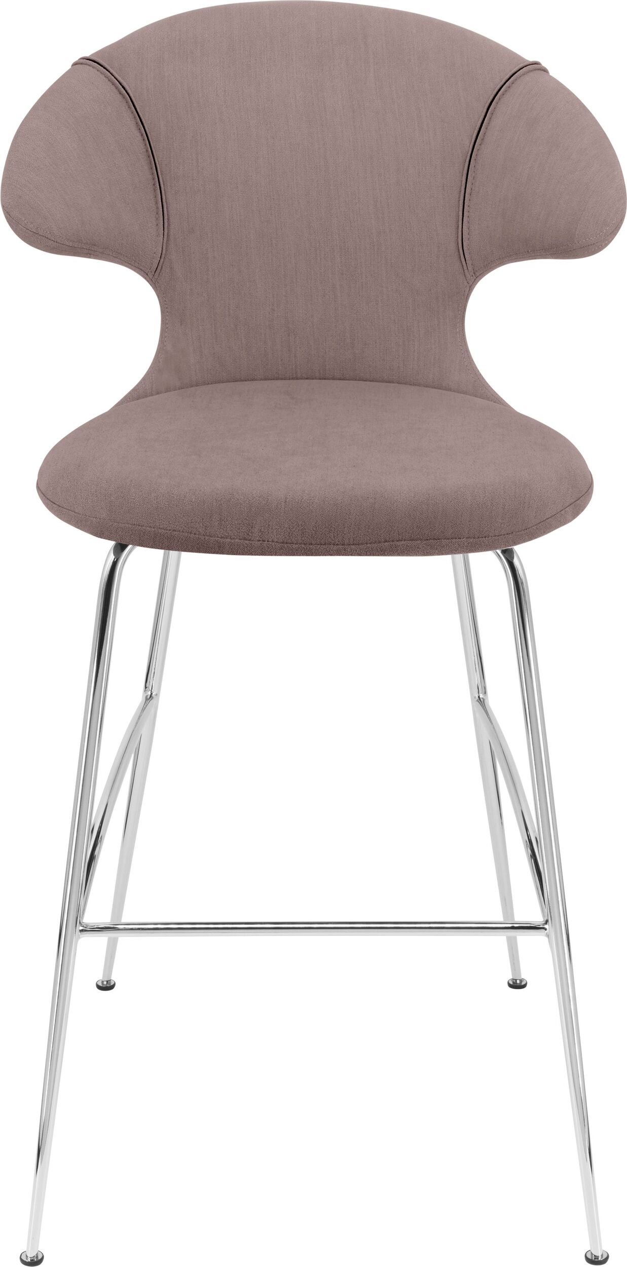 Krzesło barowe Time Flies brązowoszare na chromowanych nogach
