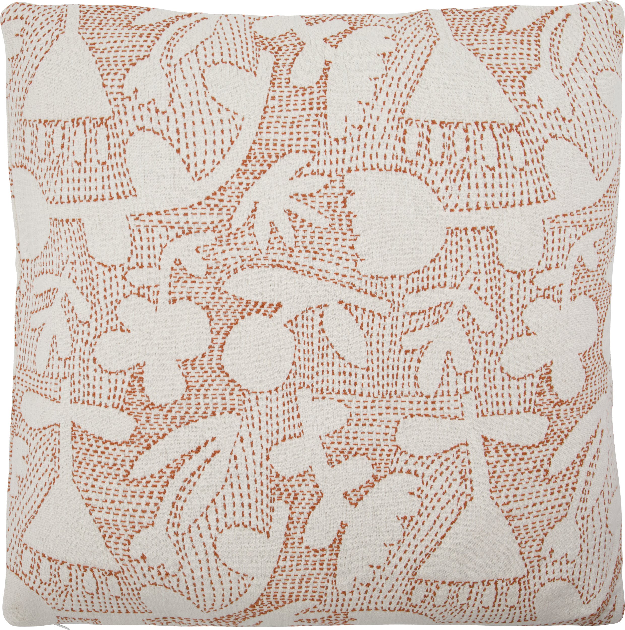 Poszewka na poduszkę HDSari 50 x 50 cm kremowo-pomarańczowa