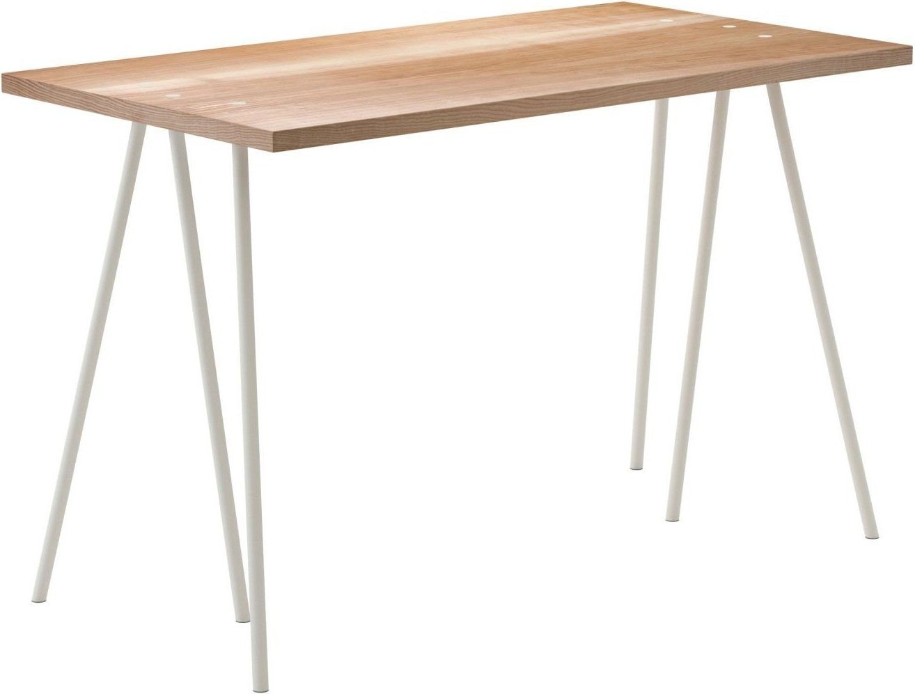 Biurko skog dębowy blat kremowa rama