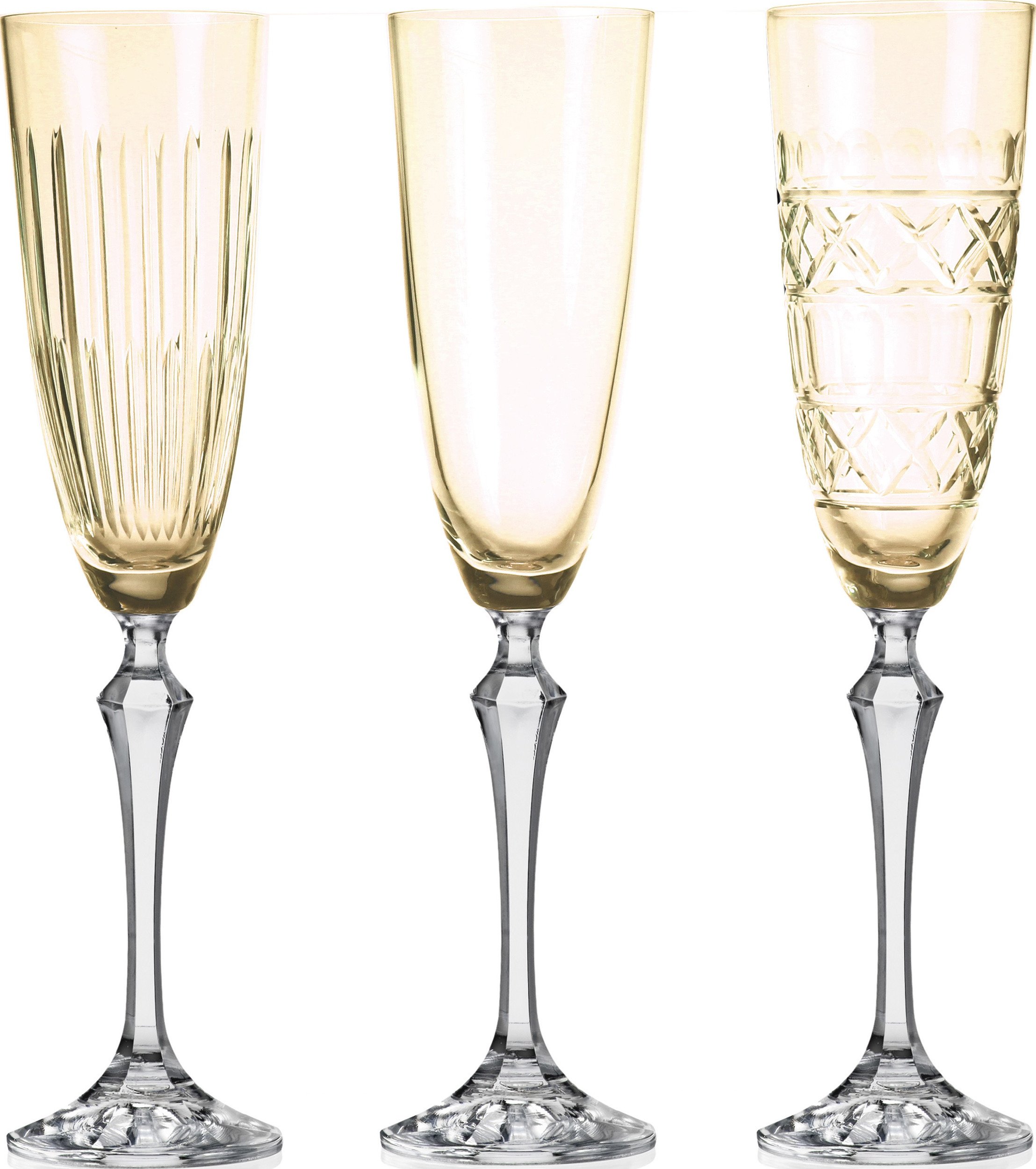 Kieliszki do szampana Veranda 200 ml złote 3 szt.