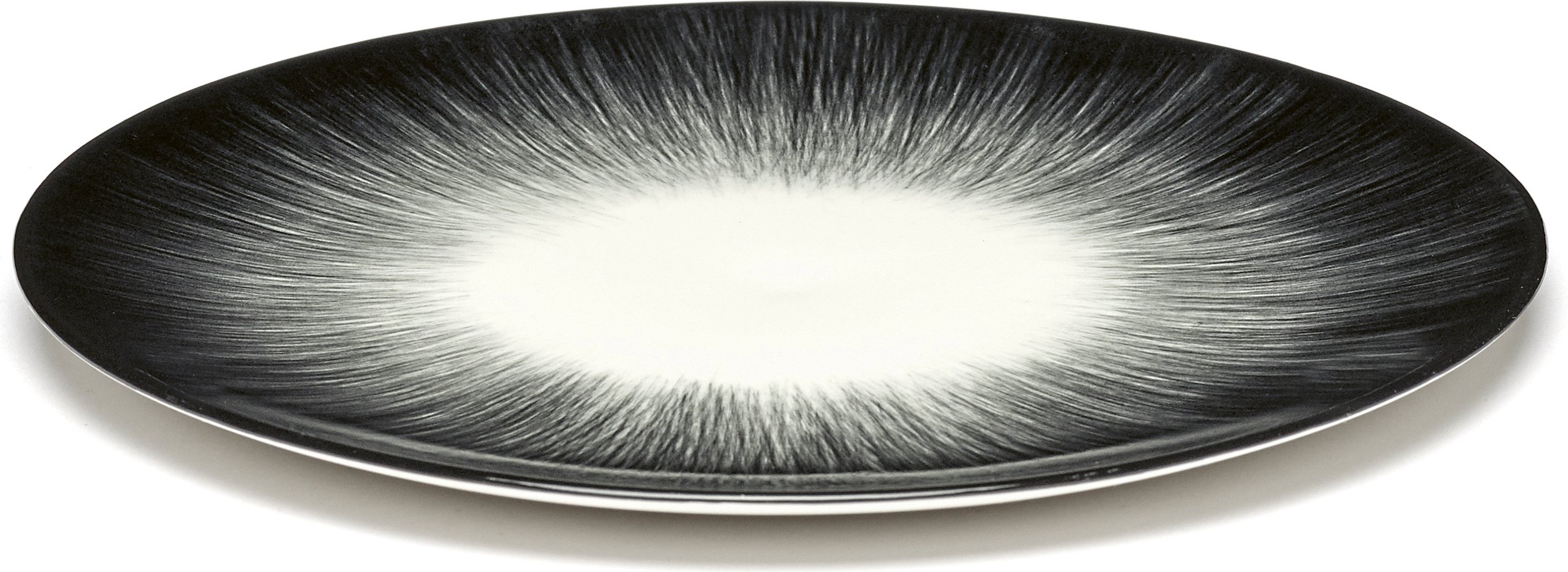 Talerz deserowy Dé 5 17,5 cm czarno-biały