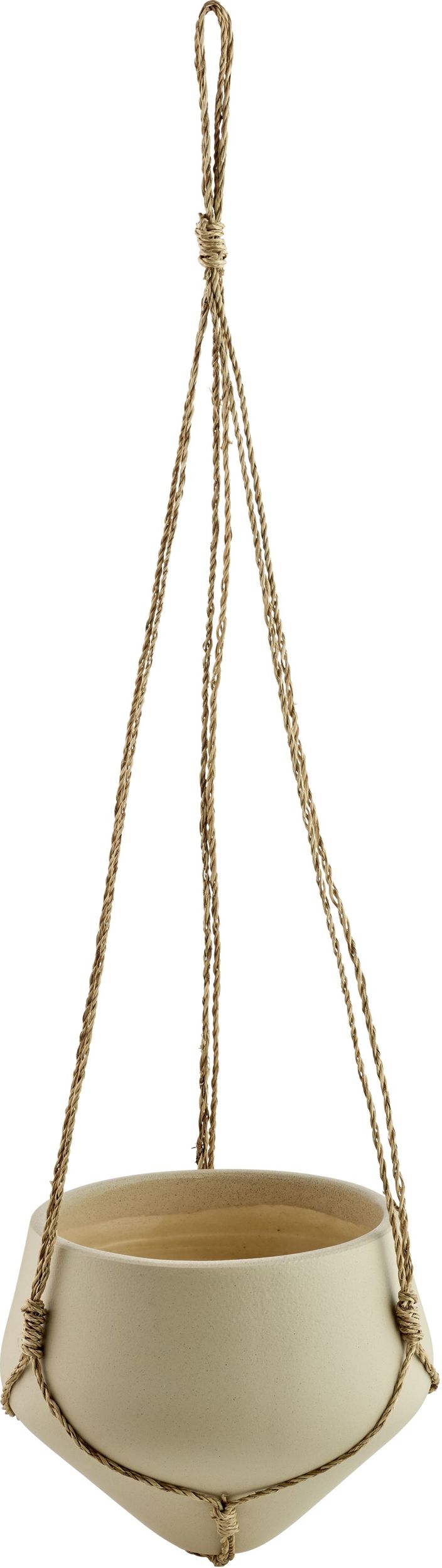 Osłonka na doniczkę Grove 17 cm piaskowa wisząca