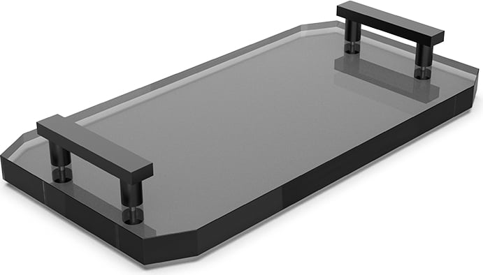 Taca łazienkowa Kristall antracytowa z czarnymi uchwytami