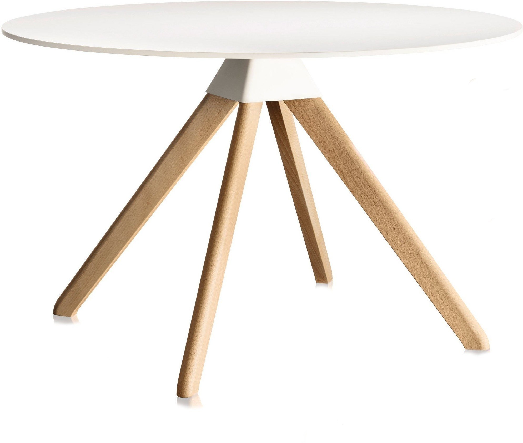 Stół Cuckoo biały blat nogi naturalny buk