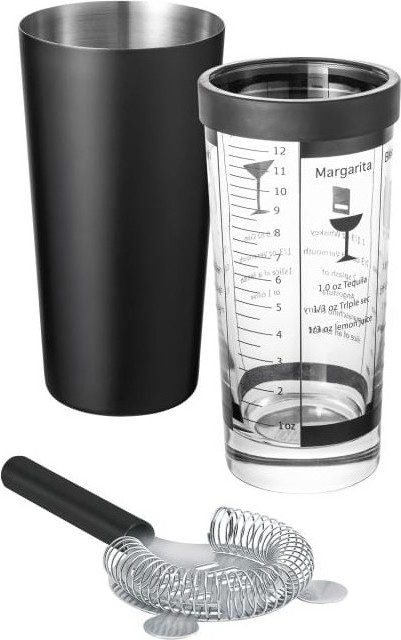 Shaker bostoński z mieszadłem Lounge czarny