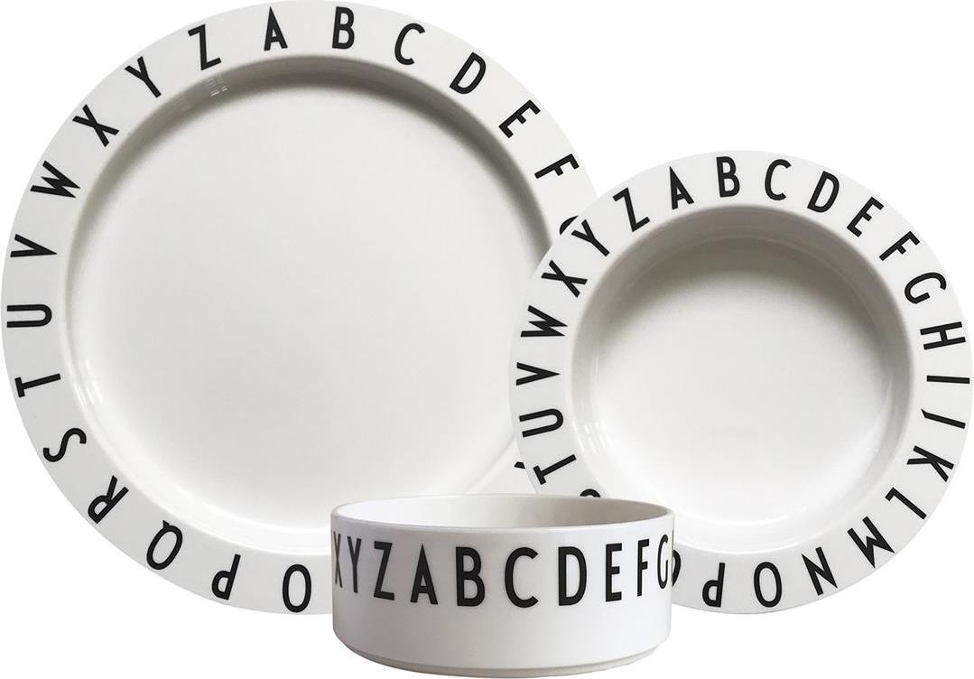 Naczynia dziecięce Eat & Learn białe z tritanu 3 el.