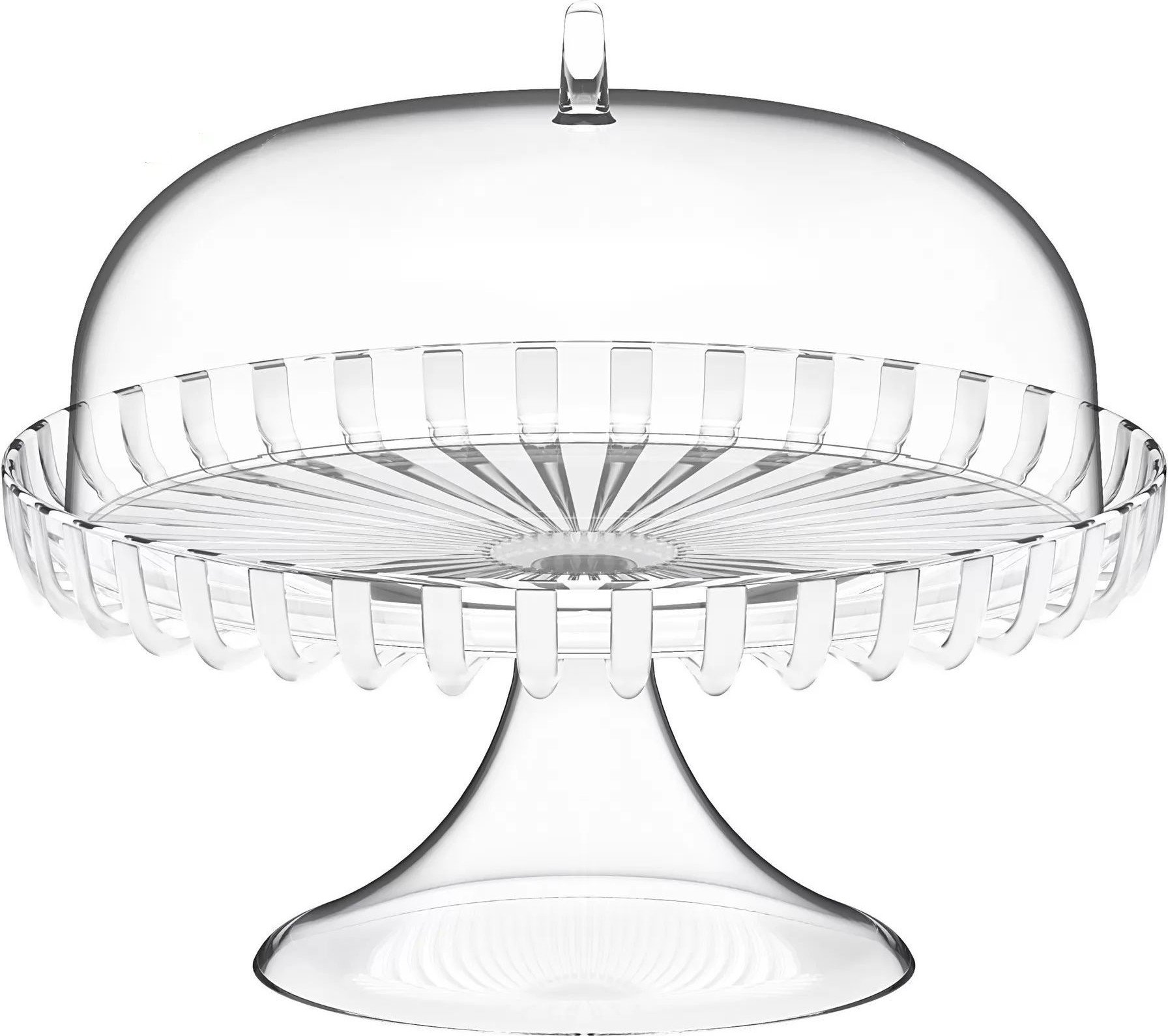 Patera na ciasto Dolcevita perłowa z recyklingu na nóżce