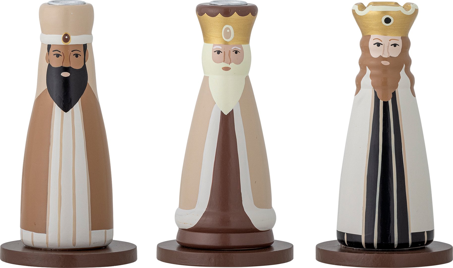 Świeczniki świąteczne Betiel beżowe 3 szt.